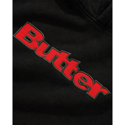 Butter Goods Nylon Logo Applique Hoodie Black/Red