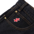 Cash Only Logo Denim Shorts Washed Black