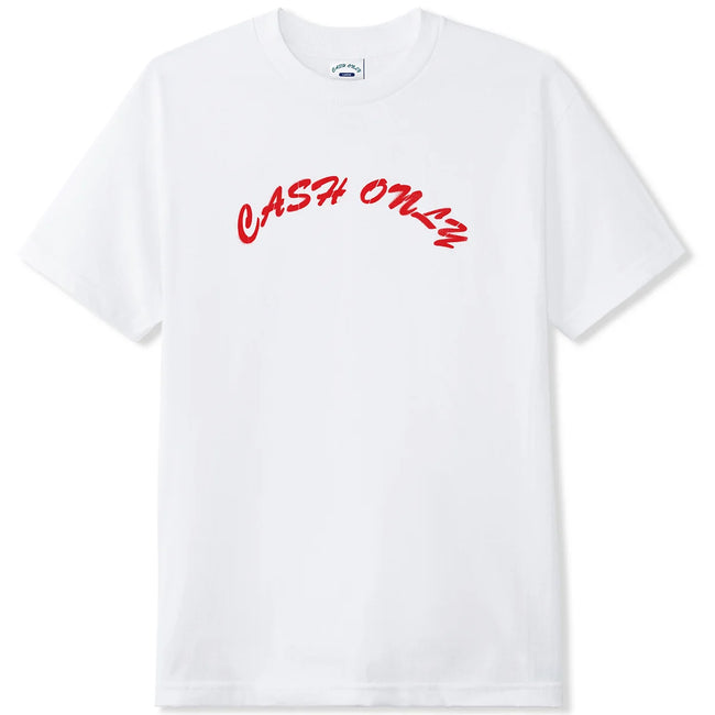 Cash Only Stencil Logo T-Shirt White