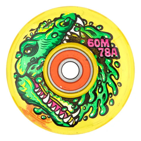 Slime Balls Gator Swamp Spew Light Ups Wheel Yellow 60mm/78a w Bronson G2 Bearings
