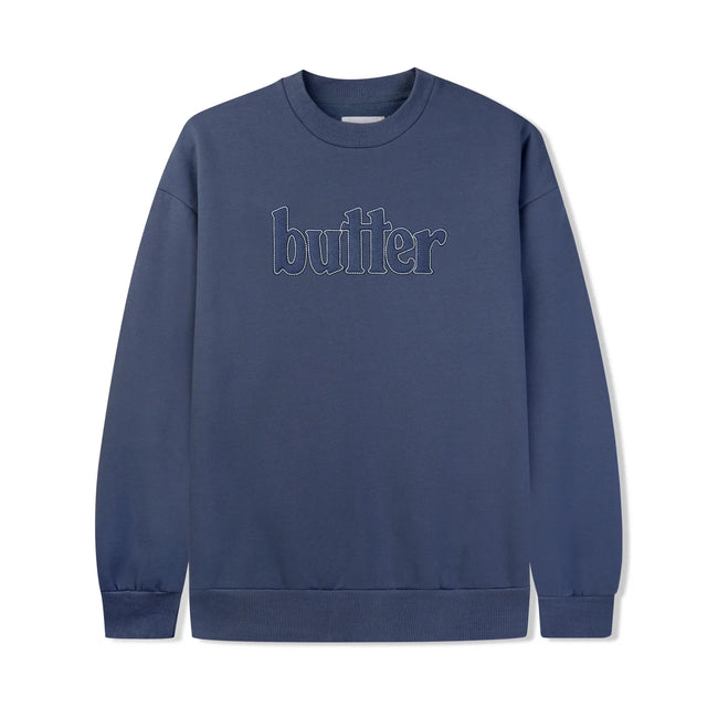 Butter Goods Fleece Applique Crewneck Denim