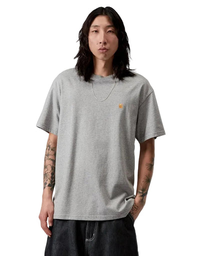 Carhartt WIP Chase T-Shirt Grey Heather/Gold