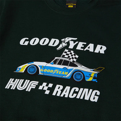 Huf x Goodyear Checkered Flag Crewneck Forest