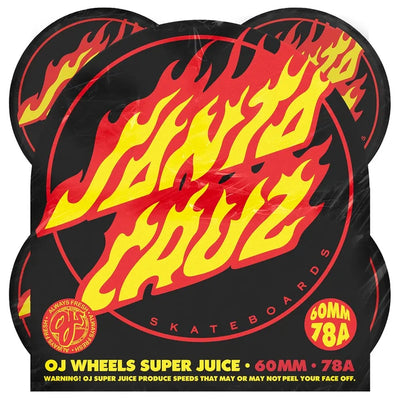 OJ x Santa Cruz Flame Dot Super Juice Black 78A 60MM Wheels