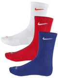 Nike SB Everyday Cushioned Crew Sock 3-Pack Red/White/Blue Size L (mens US 8-12)