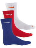 Nike SB Everyday Cushioned Crew Sock 3-Pack Red/White/Blue Size L (mens US 8-12)