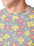 Krooked Painted Flowers Waffle Knit Crewneck Multicolor