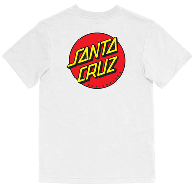 Santa Cruz Classic Dot Chest Tee White