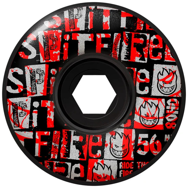 Spitfire 80HD Ransom Radial Full Wheels Black 56mm