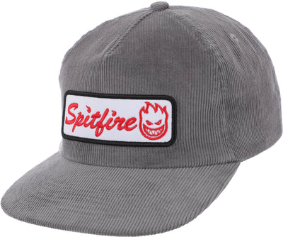 Spitfire Courier Patch Snapback Cap Corduroy Charcoal