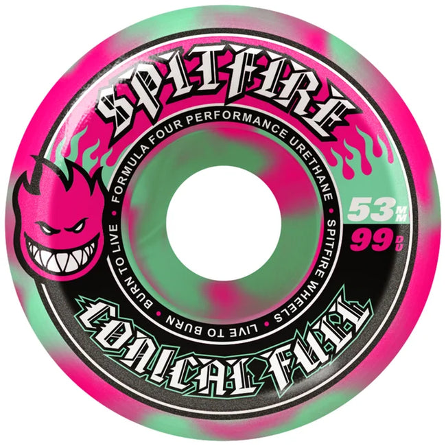 Spitfire Color Pack Conical Full Wheel Teal/Pink 53mm 99D