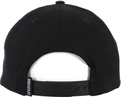Spitfire Flames Script Snapback Hat Black