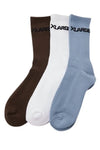 Xlarge 91 Text Sock 3 Pack (Blue/Brown/White)