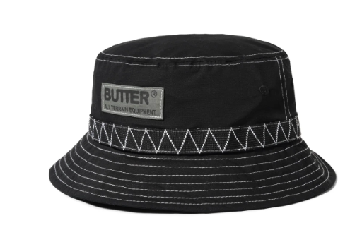 Butter Goods Terrain Contrast Stitch Bucket Hat Black