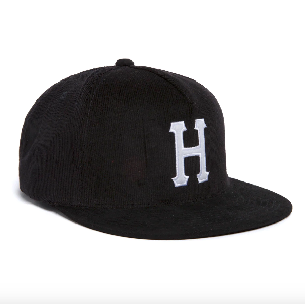 Huf Corduroy Classic H 5 Panel Hat Black