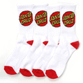 Santa Cruz Logo Socks 4pk White
